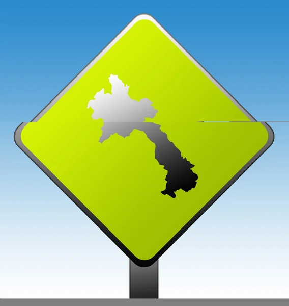 老挝道路标志 — 图库照片