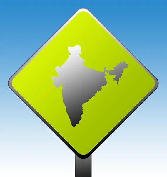 Índia sinal de estrada — Fotografia de Stock