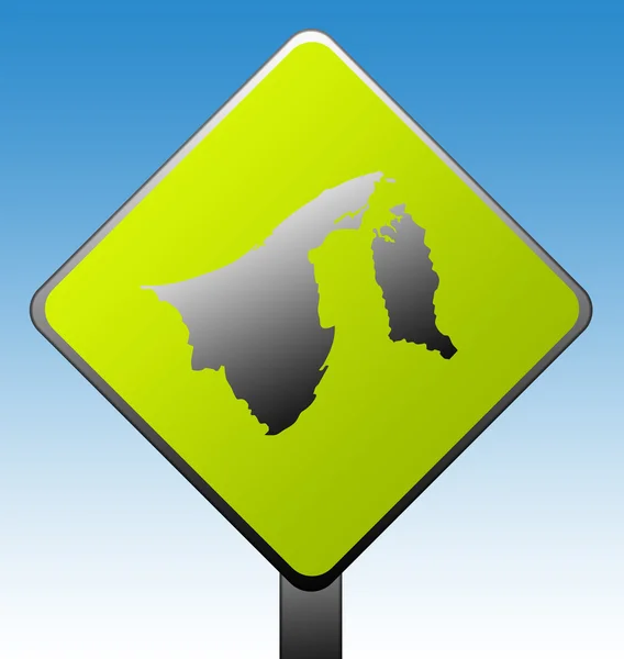 Znak drogowy Brunei — Zdjęcie stockowe