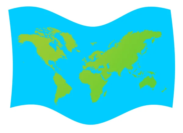 Wereld kaart vlag — Stockfoto