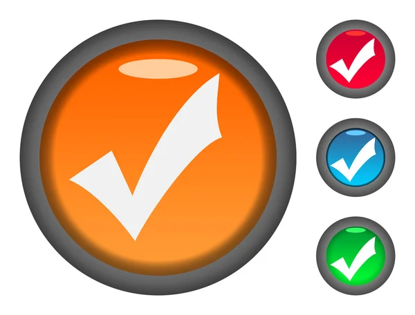 Check tick mark button icons — Stock Photo, Image