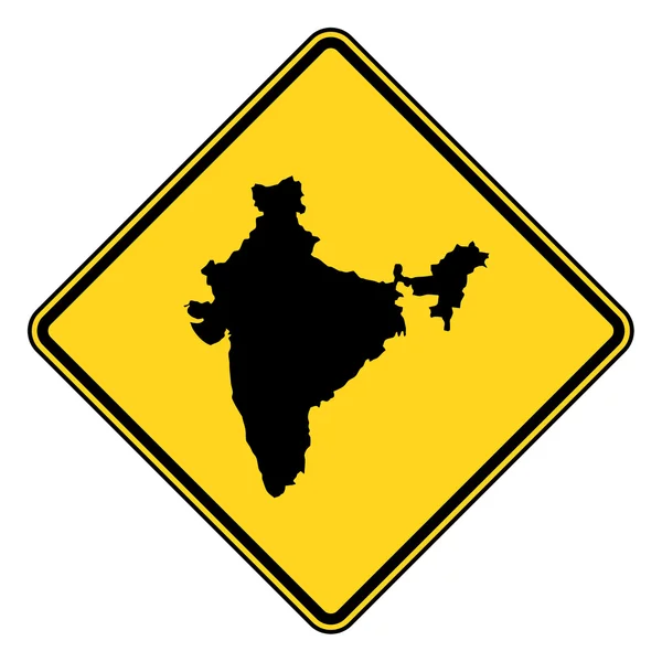 Znak drogowy mapa Indii — Zdjęcie stockowe