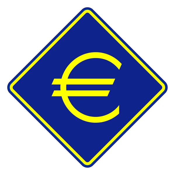 Moeda Europeia sinal rodoviário — Fotografia de Stock