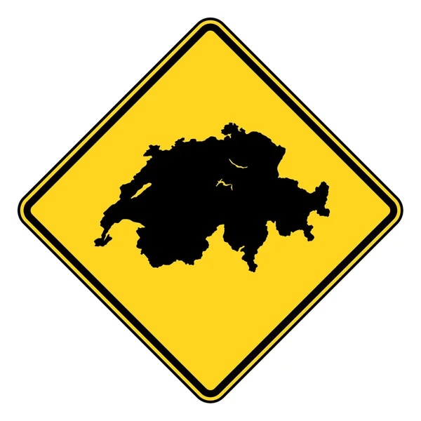 Suíça sinal de estrada — Fotografia de Stock