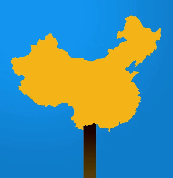 China-Kartenschild — Stockfoto