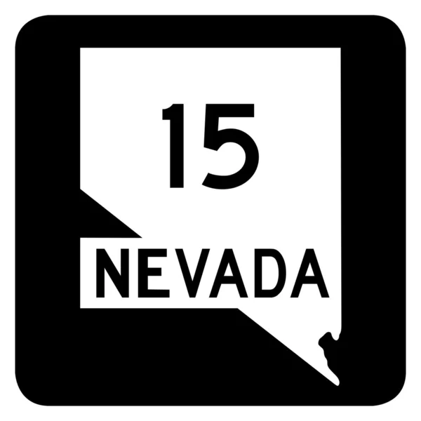 Señal de ruta de la autopista 15 Nevada — Foto de Stock