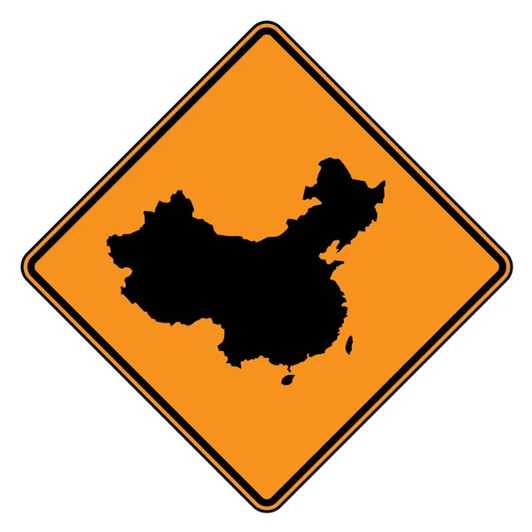 Mapa de China señal de carretera —  Fotos de Stock