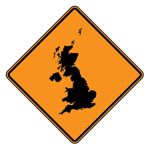 Reino Unido mapa sinal de estrada — Fotografia de Stock