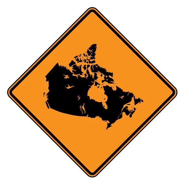 Canadá mapa sinal de estrada — Fotografia de Stock