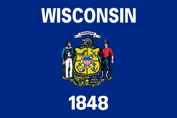 Wisconsin eyalet bayrağı — Stok fotoğraf