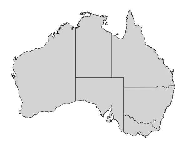 Ausztrália térképe — Stock Fotó