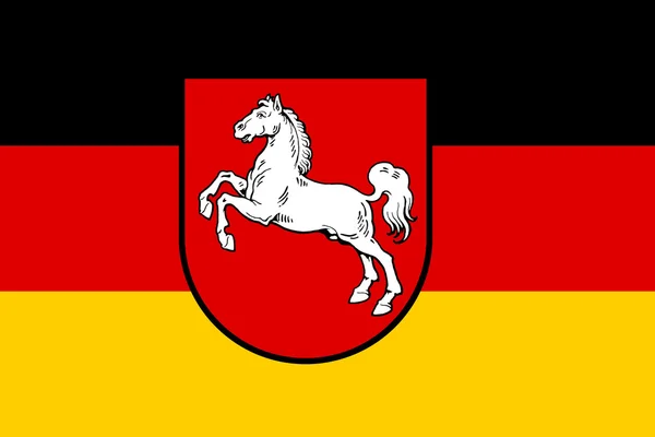 낮은 독일의 작센 지방 깃발 — 스톡 사진