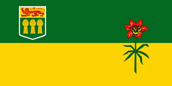 Ilustração Estado Canadense Saskatchewan Bandeira Canadá — Fotografia de Stock