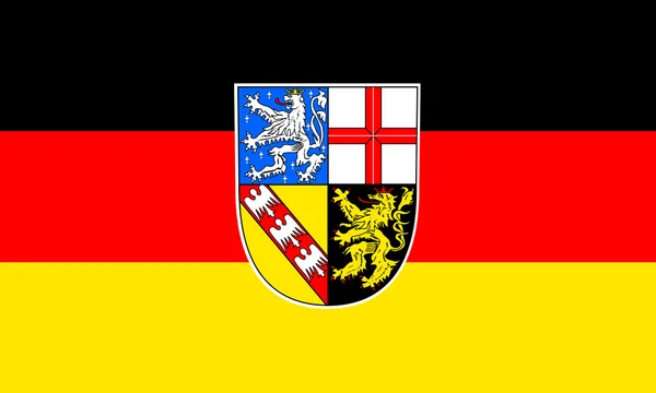 德国萨尔州国家国旗向的插图 — 图库照片