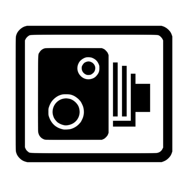 Trafik Hız Kamera Işareti Beyaz Zemin Üzerine Izole — Stok fotoğraf