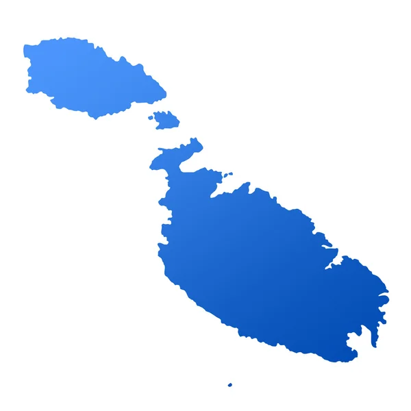 马耳他 隔绝与剪切路径在白色背景上的蓝色地图 — 图库照片