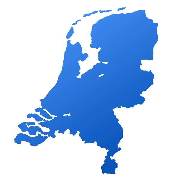 オランダ クリッピング パスと白い背景で隔離の青い地図 — ストック写真