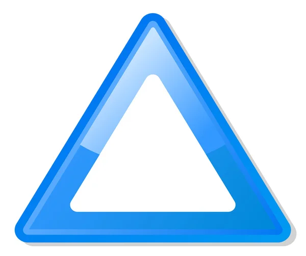 Triângulo de aviso azul — Fotografia de Stock