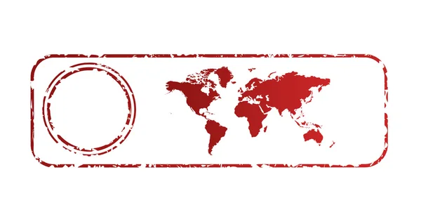 Mapa Świata Paszporcie Stempel Lub Pieczęć Miejsca Kopiowania Kole Białym — Zdjęcie stockowe
