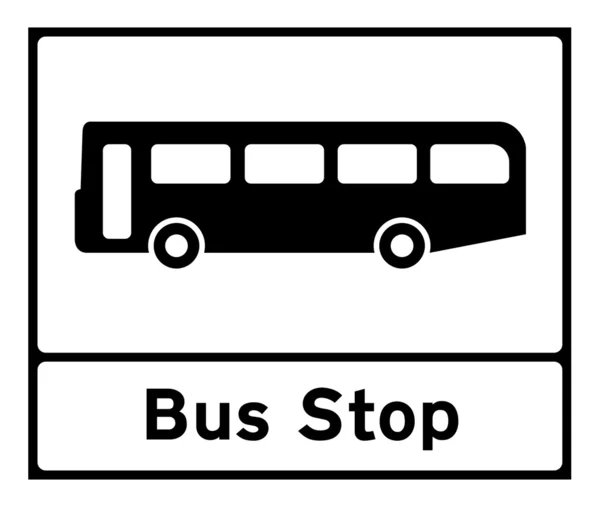 Автобусная Остановка Знак Изолирован Белом Фоне — стоковое фото