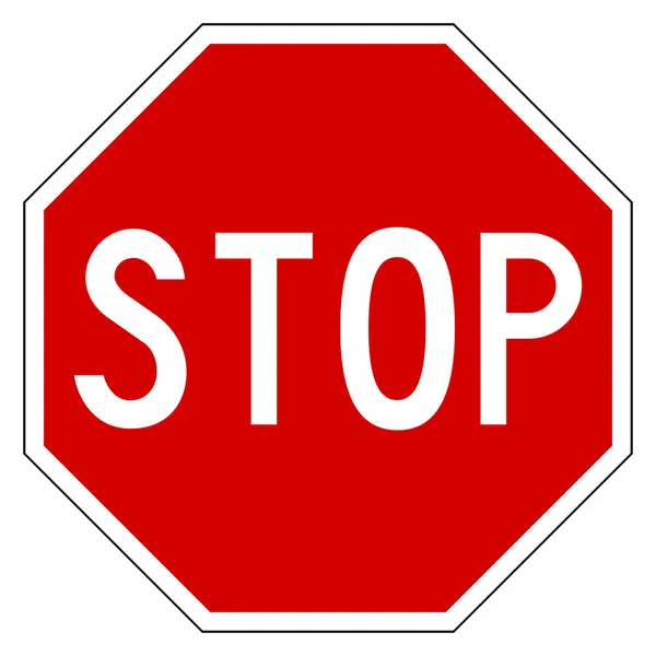 Rode Verkeer Stopbord Geïsoleerd Witte Achtergrond — Stockfoto