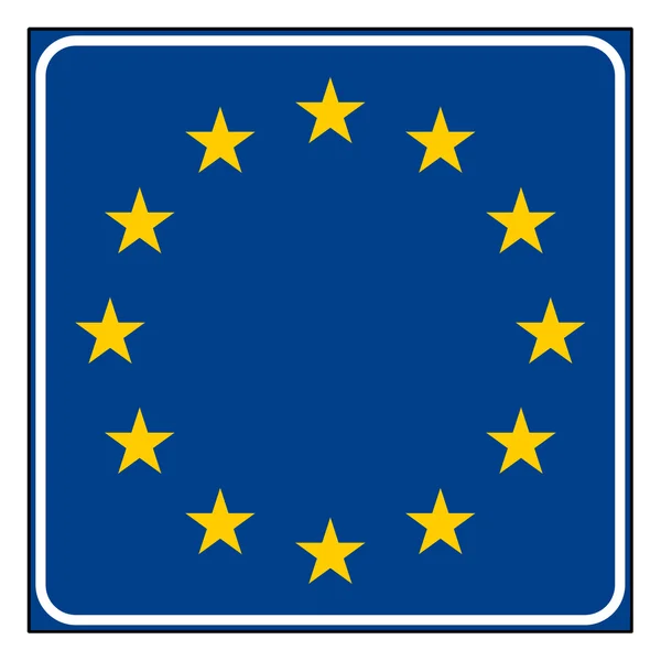 Sinal Europeu Branco Com Estrelas Isolado Sobre Fundo Branco Com — Fotografia de Stock