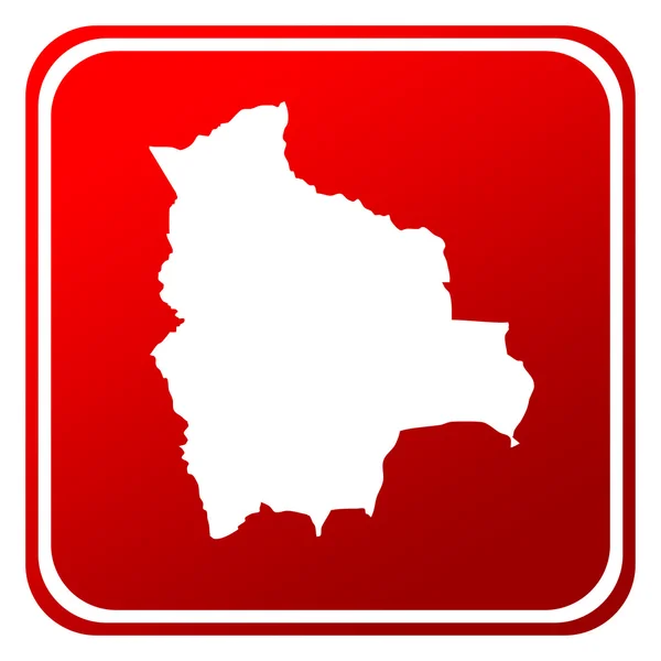 玻利维亚红色地图按钮在白色背景上孤立 — 图库照片