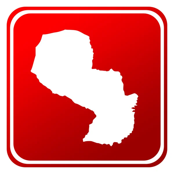 Paraguay Botón Mapa Rojo Aislado Sobre Fondo Blanco — Foto de Stock