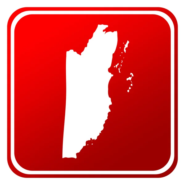 白い背景で隔離ベリーズ赤い地図ボタン — ストック写真