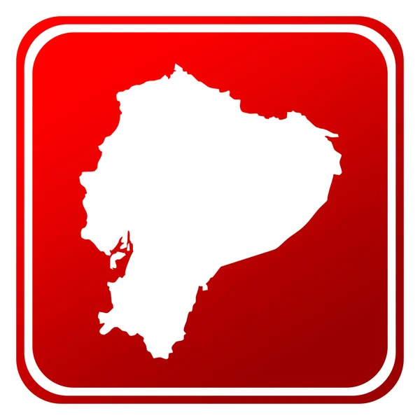 Przycisk czerwony mapa Ekwador — Zdjęcie stockowe