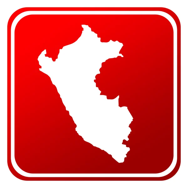 Κουμπί κόκκινο χάρτη του Περού — Φωτογραφία Αρχείου