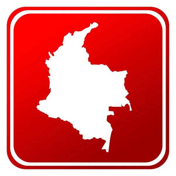 Колумбія Червону Карту Кнопку Ізольовані Білому Тлі — стокове фото