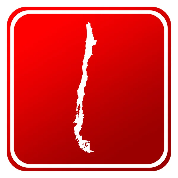 Chile mapa czerwony przycisk — Zdjęcie stockowe