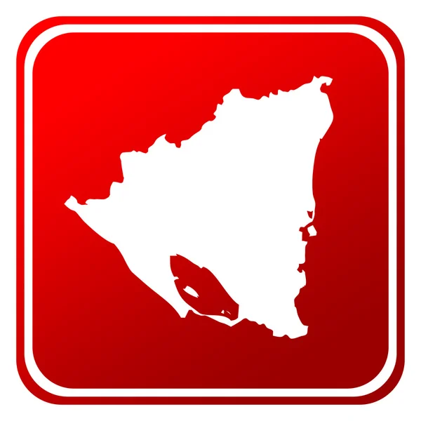 Nikaragua Mapa czerwony przycisk — Zdjęcie stockowe