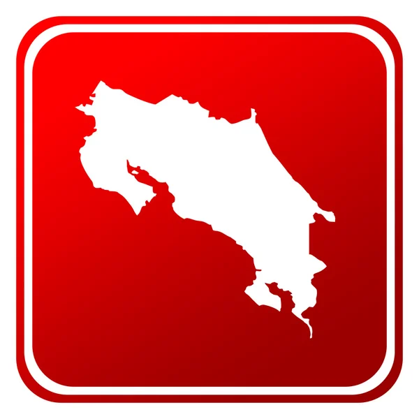 Costa Rica Röd Karta Knappen Isolerad Vit Bakgrund — Stockfoto