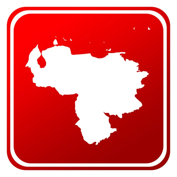 Przycisk czerwony mapa Wenezuela — Zdjęcie stockowe