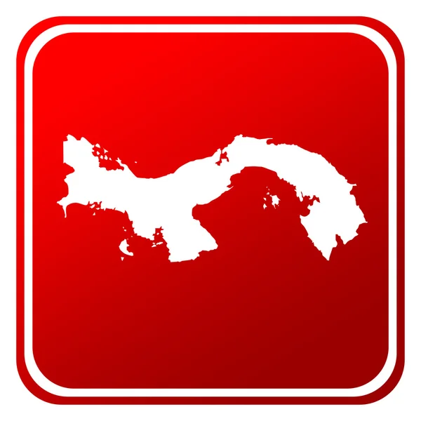 Panamá Botón Mapa Rojo Aislado Sobre Fondo Blanco —  Fotos de Stock