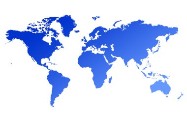 Blue World map clipart