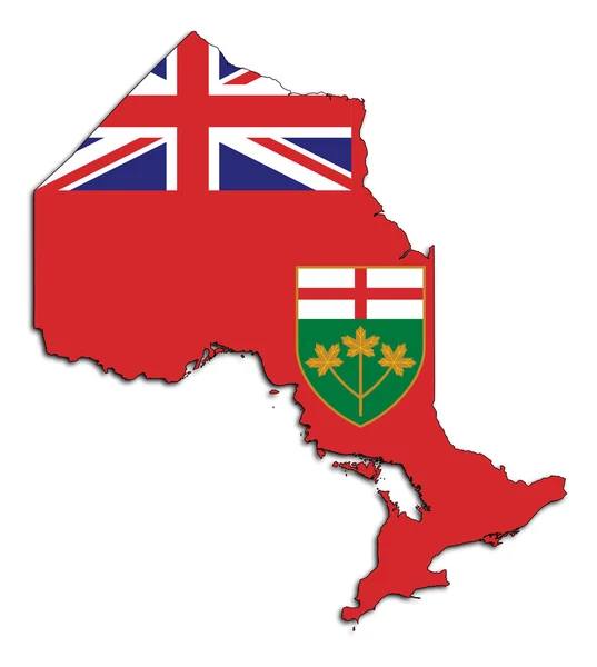 Vlag van Ontario kaart — Stockfoto