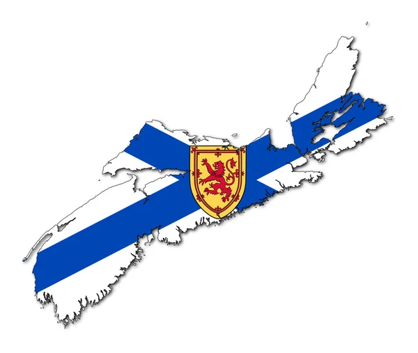 Vlag van Nova scotia kaart — Stockfoto