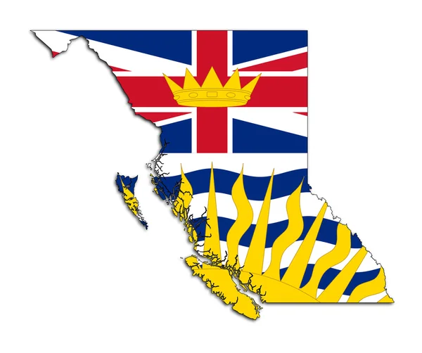 Columbia Británica mapa bandera — Foto de Stock