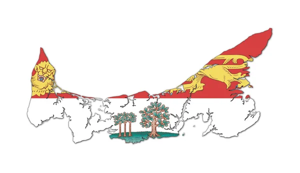 Prince edward island karta och flagga — Stockfoto