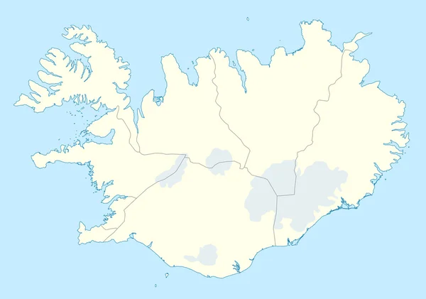 冰岛地图 — 图库照片