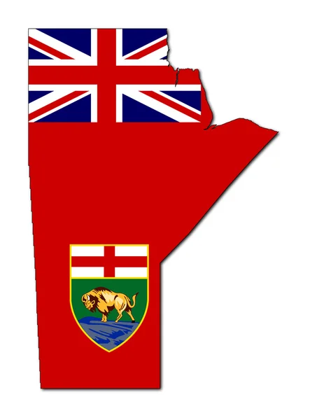 Vlag van Manitoba kaart — Stockfoto