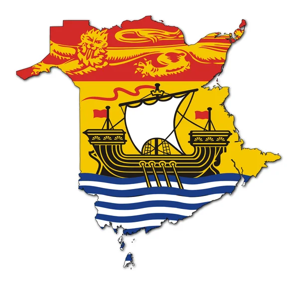 New Brunswick map flag — Stock Photo, Image