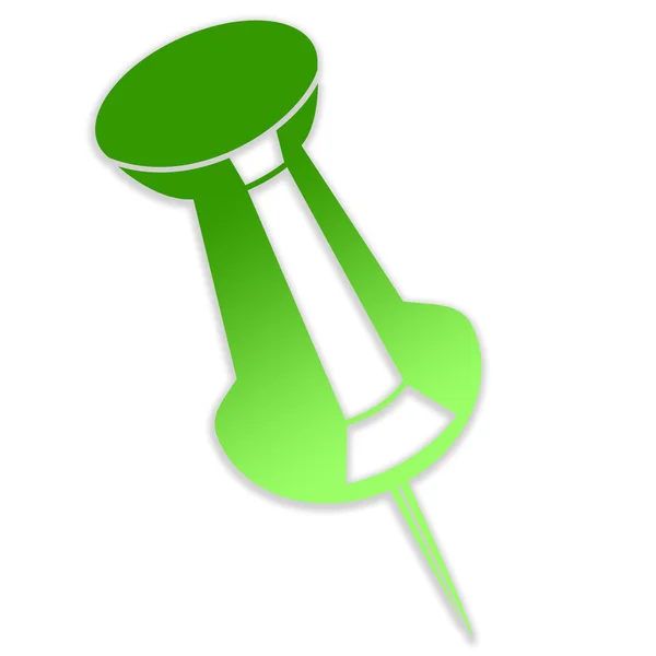Groene push pin of duim-tack — Stockfoto