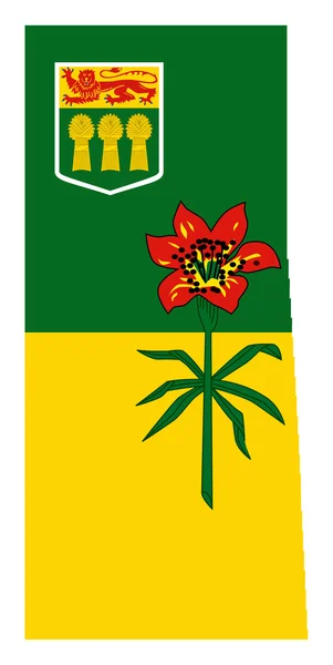 Flaga mapę Saskatchewan — Zdjęcie stockowe