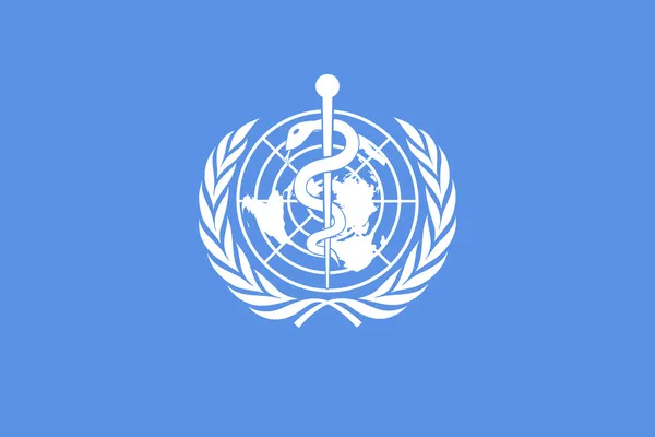 Világ egészségügyi szervezet zászló — Stock Fotó