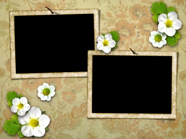 Frames on the old wall — Stock Photo, Image