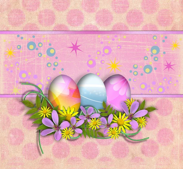 Stock image Vintage vintage background with Easter eggs